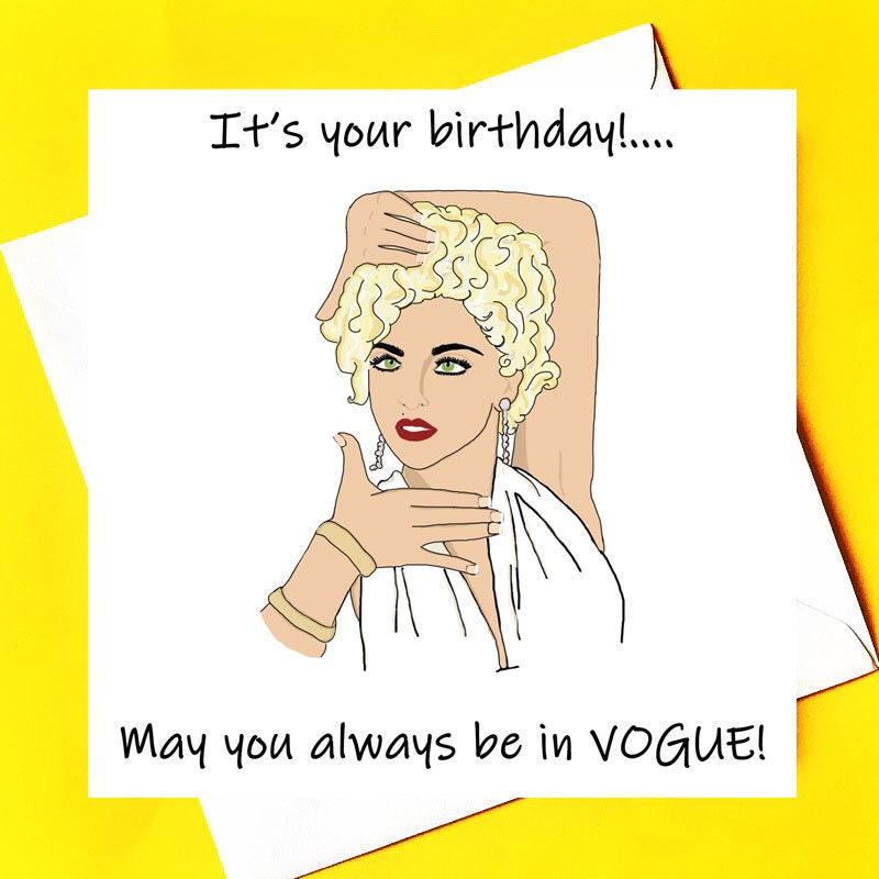Always Be in Vogue...madonna Birthday Card - Etsy