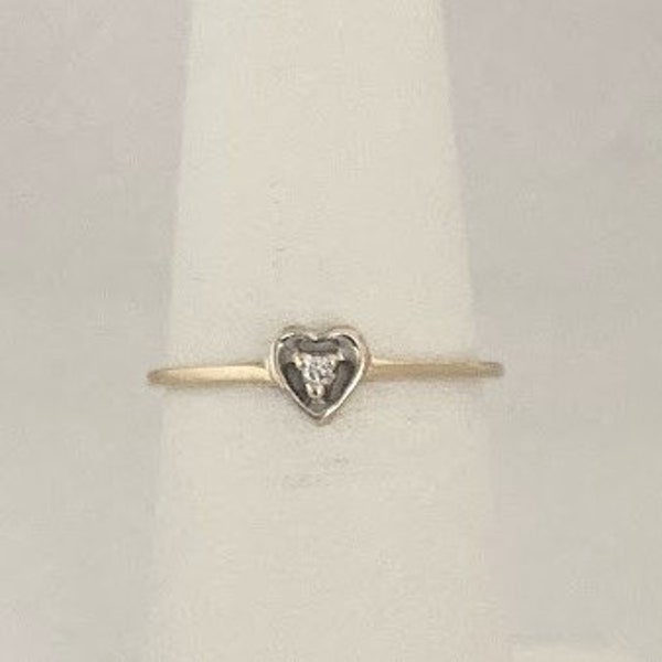 Petite Diamond Heart Ring 10K Gold Retail Price 300.00 My Price Only 199.00!
