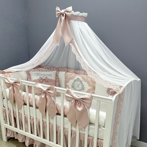 Baby Crib Canopy , Baby bed Canopy with bow, Nursery Canopy, Canopy for Kids Room, Crib Canopy, Baby Baldaquin