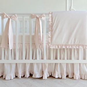 Baby Crib Set in delicate light pink color