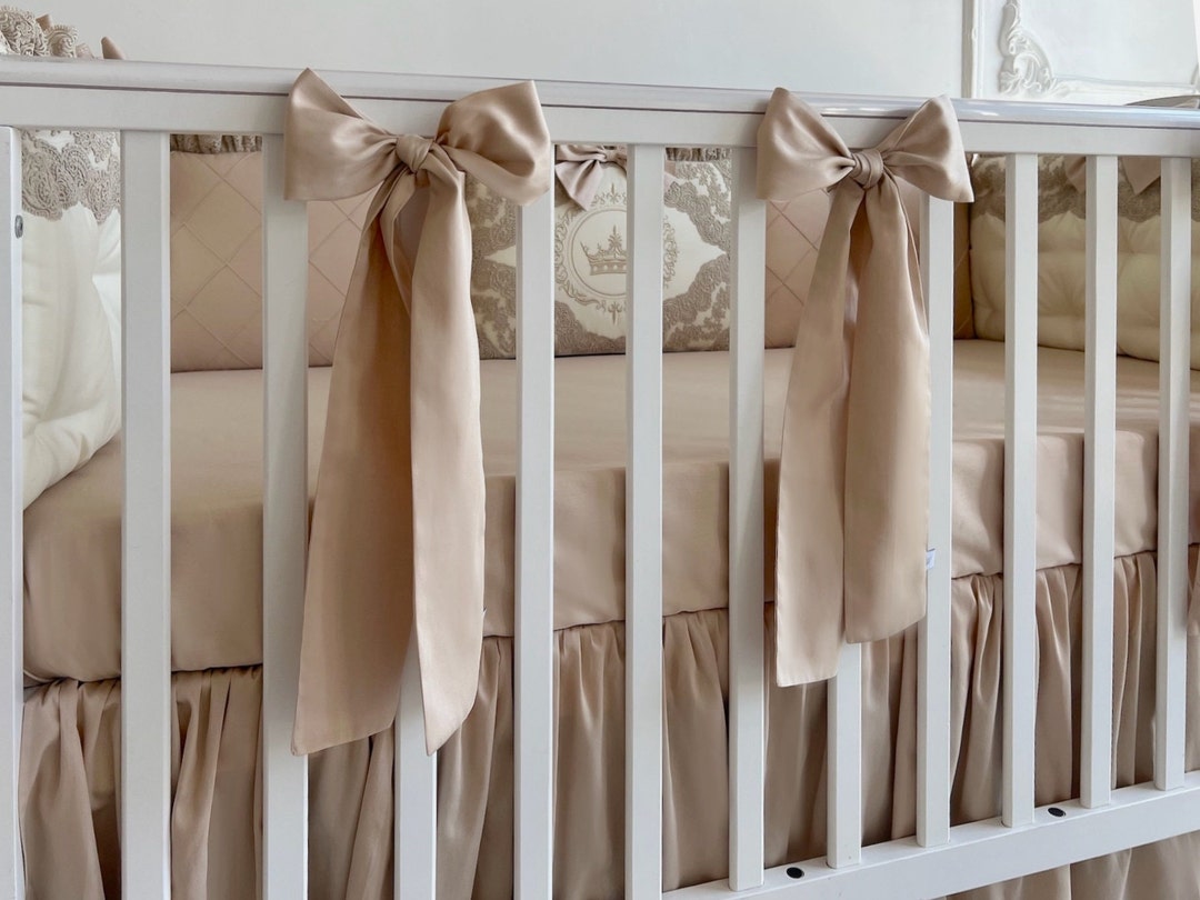 Riceshoot Large White Crib Bows (11x16 Inches) - Coquette Nursery Decor, Washable Polyester, Pack Of 2 - View #4
