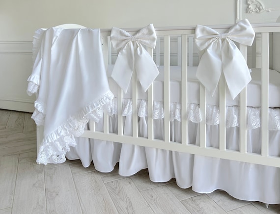 White ruffle crib skirt hotsell