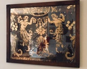 Decoratative Gold Dining Room Wall Mirror - Victorian Decor - Mirror with Gold Leaf Vintage Lace Pattern