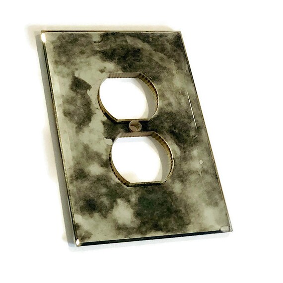 Antiqued Beveled Mirror Outlet Cover Plate Decorative Etsy