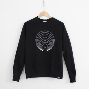 Black Geometric Sweatshirt, Sacred Geometry Jumper, Organic Cotton Sweater, Math Print Shirt, Black Graphic Sweatshirt image 4