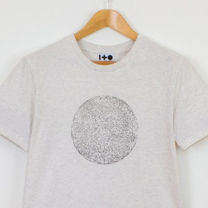Generative Flow Pattern T-shirt - Abstract Graphic Tshirt, Organic Cotton, Off white shirt, Natural Science design, Earth Moon