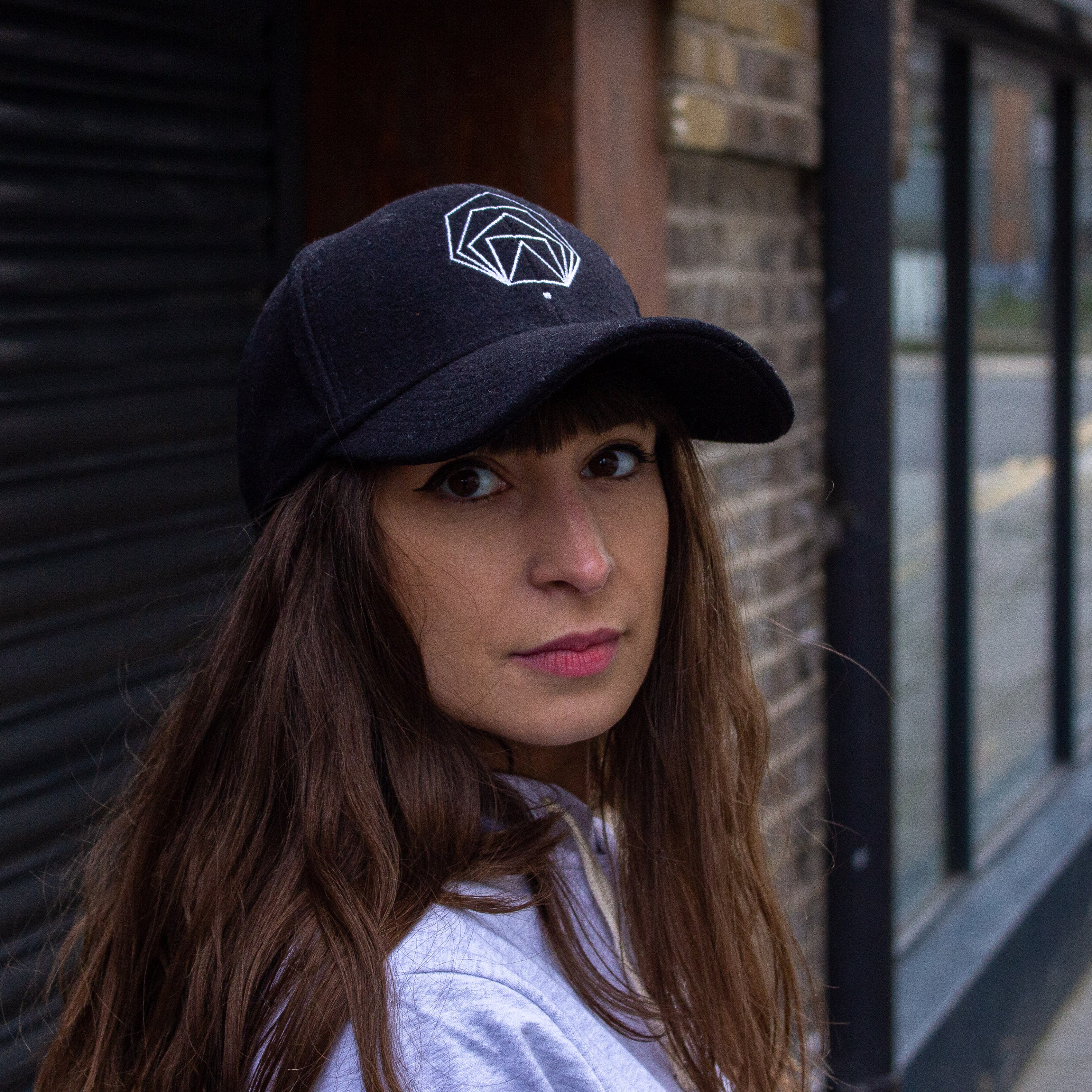 Wool Baseball Cap Black Embroidered 6 
