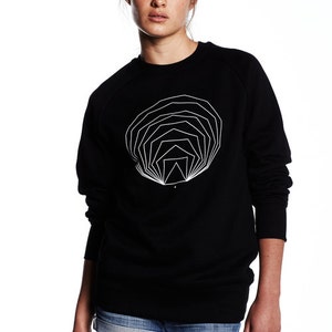 Black Geometric Sweatshirt, Sacred Geometry Jumper, Organic Cotton Sweater, Math Print Shirt, Black Graphic Sweatshirt image 6