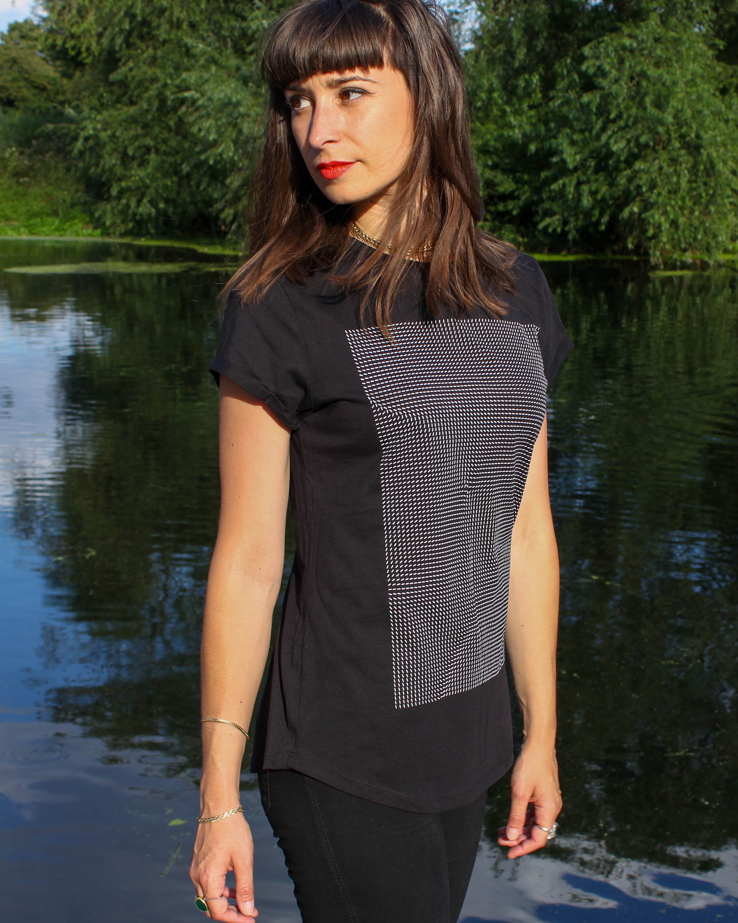 Women's Geometric T-shirt, Organic Cotton Shirt, Geometric Print ...