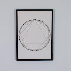Sacred Geometry Plotted Print, Minimalist Line Art, Abstract Geometric Print, Mathematical Wall Art