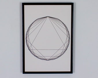 Sacred Geometry Plotted Print, Minimalist Line Art, Abstract Geometric Print, Mathematical Wall Art