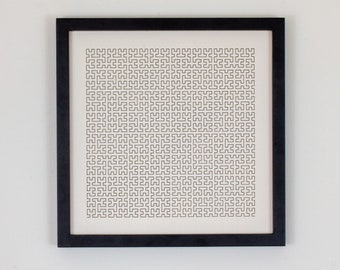 Hilbert Curve Pen Plotted Print Series, Math Art, Mathematical Print, Procedural Art, Abstract Wall Art, Line Art, Fractal Print