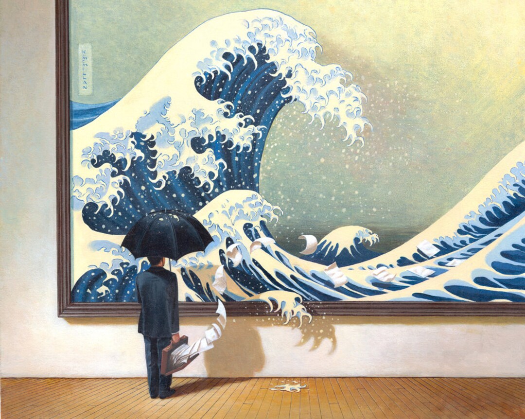 Japanese Wave Wall Art Museum Art Water Etsy