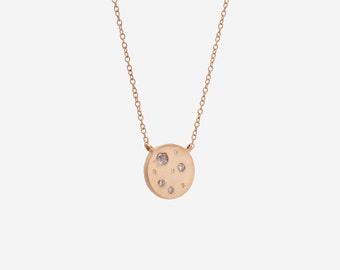 Grey Diamond Walk on the Moon Pendant Necklace in gold vermeil