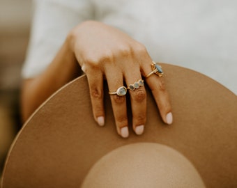 Labradorite Yesterday, Today, and Tomorrow ring in Gold Vermeil