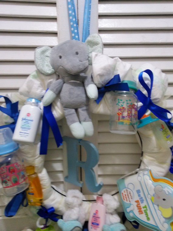 elephant diaper wreath