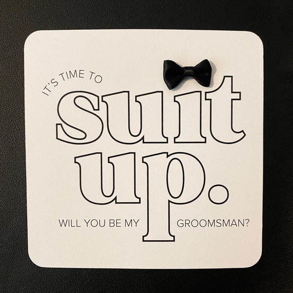 Groomsmen Proposal Card, It's Time to Suit Up, Will You Be My Groomsman, Cute Groomsman Card, Groomsman Gift