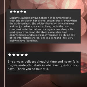 May include: A five-star review praising a service provider for their commitment to truth and service, their compassionate and caring approach, and their ability to provide detailed information. The reviewer describes the provider as a gem and expresses their gratitude for finding them.