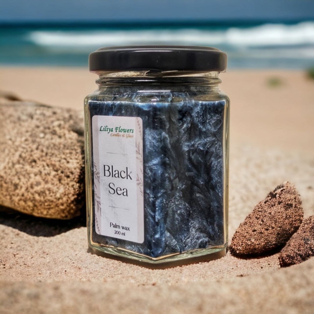 Black Sea Candle From Palm Wax With Aroma Etsy Australia