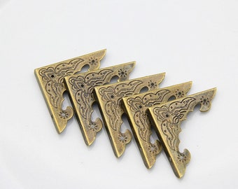 12 Pcs Antique Brass Scrapbook Corner Protector Guard Hardware