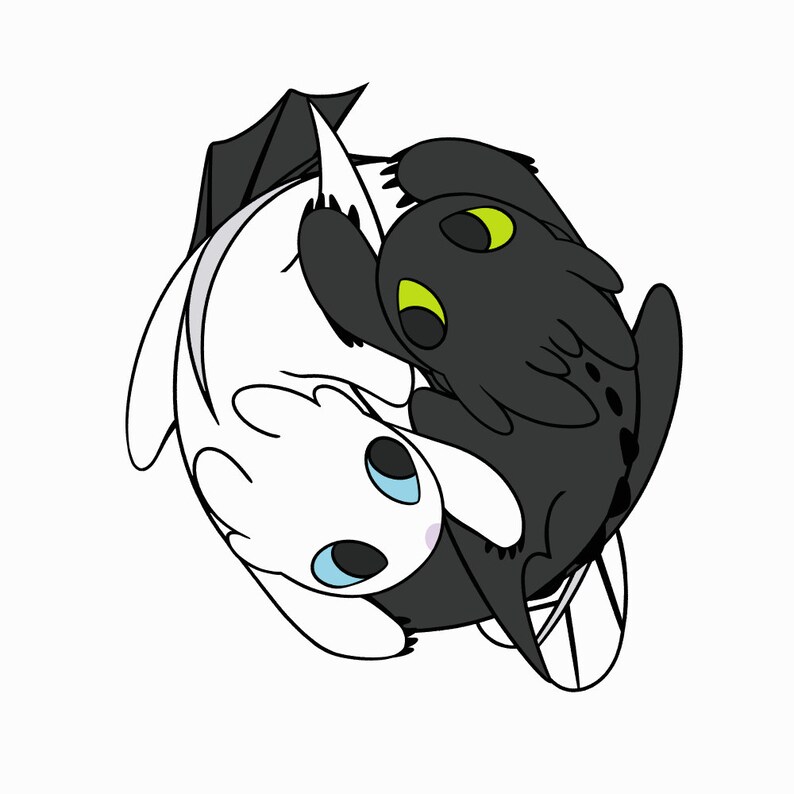 How To Train Your Dragon Yin And Yang Enamel Pin Etsy