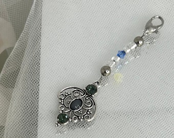 Something Blue Bridal Bouquet Charm: Good Luck Wedding Pin - FINLEY