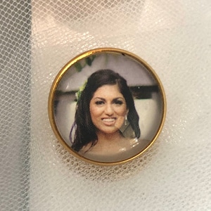 Brooch Bouquet Photo Charm, Bouquet Charm, Memory Charm, Bridal Charm, Keepsake Charm, Photo Bouquet Charm, Memorial Charm - OLEANDER GOLD