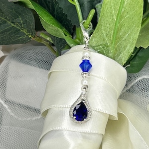 Something Blue, Bridal Pin, Good Luck Charm, Keepsake, Bridal Gift, Bridal Bouquet Charm - MARY