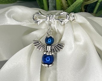 Something Blue, Bridal Pin, Good Luck Charm, Keepsake, Bridal Gift, Bridal Bouquet Charm - JENNY