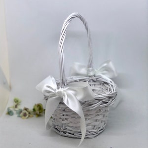 Flower Girl Basket, Rustic Flower Girl Basket, Cane Flower Basket, Natural Flower Girl Basket - LAYLA