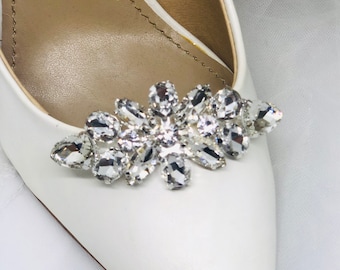 Crystal Bridal Shoe Clips: Sparkling Silver Wedding Accessory - JENNY