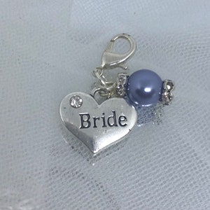 Something Blue, Bridal Pin, Good Luck Charm, Keepsake, Bridal Gift, Bridal Bouquet Charm - PEARL
