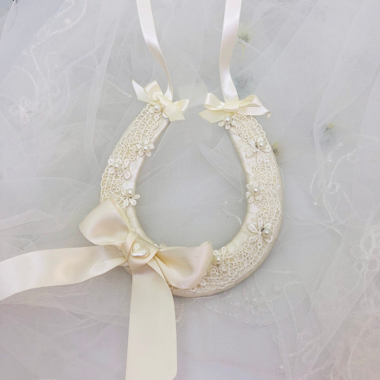Bridal Horseshoe Ivory Wedding Horseshoe Good Luck Charm Etsy