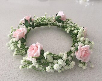 SHANNON - Pink & White Flower Crown