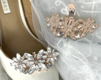 Horquillas para zapatos de novia con cristales en oro rosa - GEORGIANA ROSE