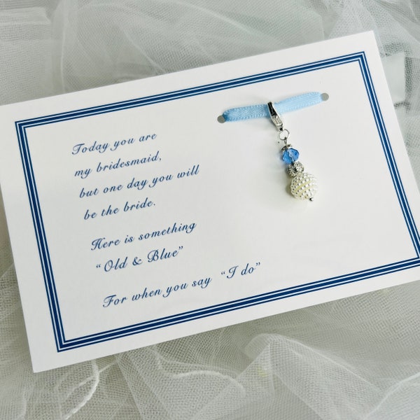 Something Blue, Bridal Pin, Good Luck Charm, Bridesmaid Keepsake, Bridal Gift, Bridal Bouquet Charm - KATERINA