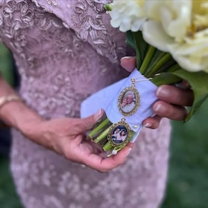 Gold Bouquet Photo Charm, Bouquet Charm, Memory Charm, Bridal Charm, Keepsake Charm, Photo Bouquet Charm, Memorial Charm - ELOISE GOLD 2