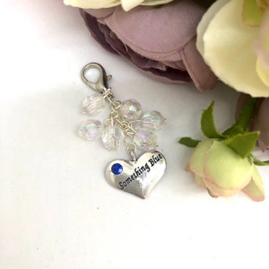 Something Blue, Bridal Pin, Good Luck Charm, Keepsake, Bridal Gift, Bridal Bouquet Charm - CRYSTAL