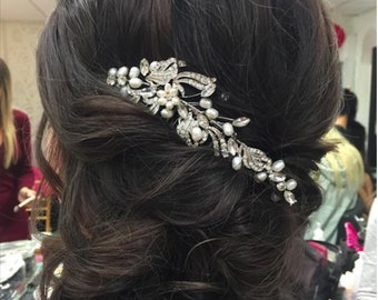 Pearl Hair Comb, Bridal Hair Comb, Wedding Hair Comb, Bridal Hair Piece, Wedding Hair Piece - BETSY