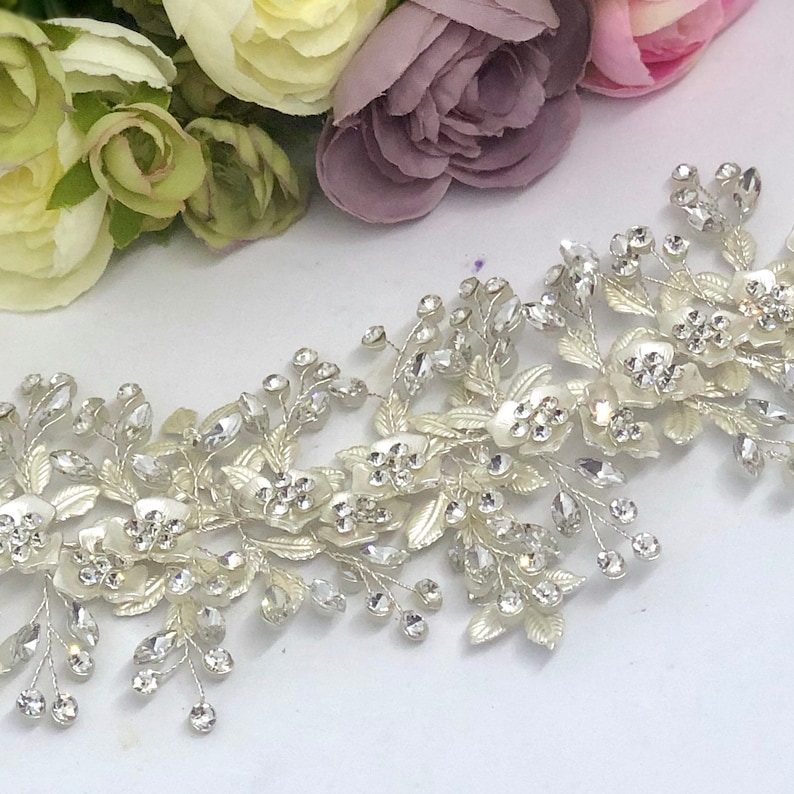 Bling Headpiece AVA Silver Hair Piece Bridal Headpiece Crystal Hair Piece Wedding Headpiece