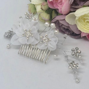 Flower Hair Comb, Bridal Hair Comb, Wedding Hair Comb, Bridal Hair Piece, Wedding Hair Piece - SISSY