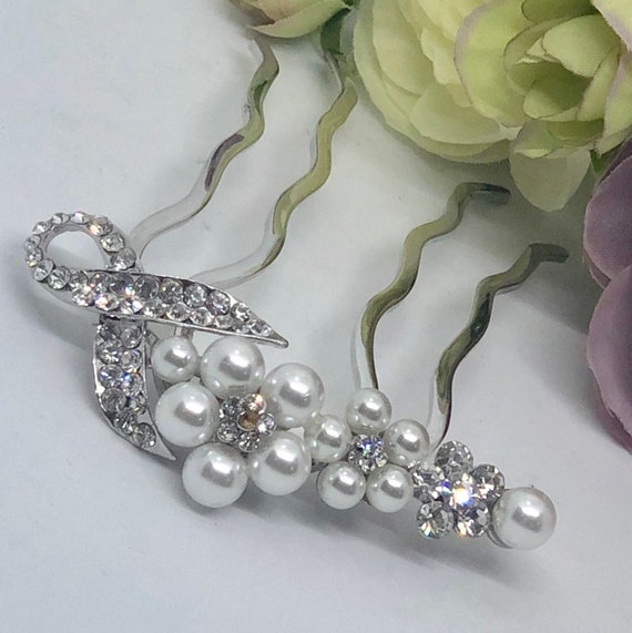 Luxury Bridal Crystal Hair Piece Comb Crystal Bride Wedding Hair Comb Silver Rhinestone Flower  main image 4