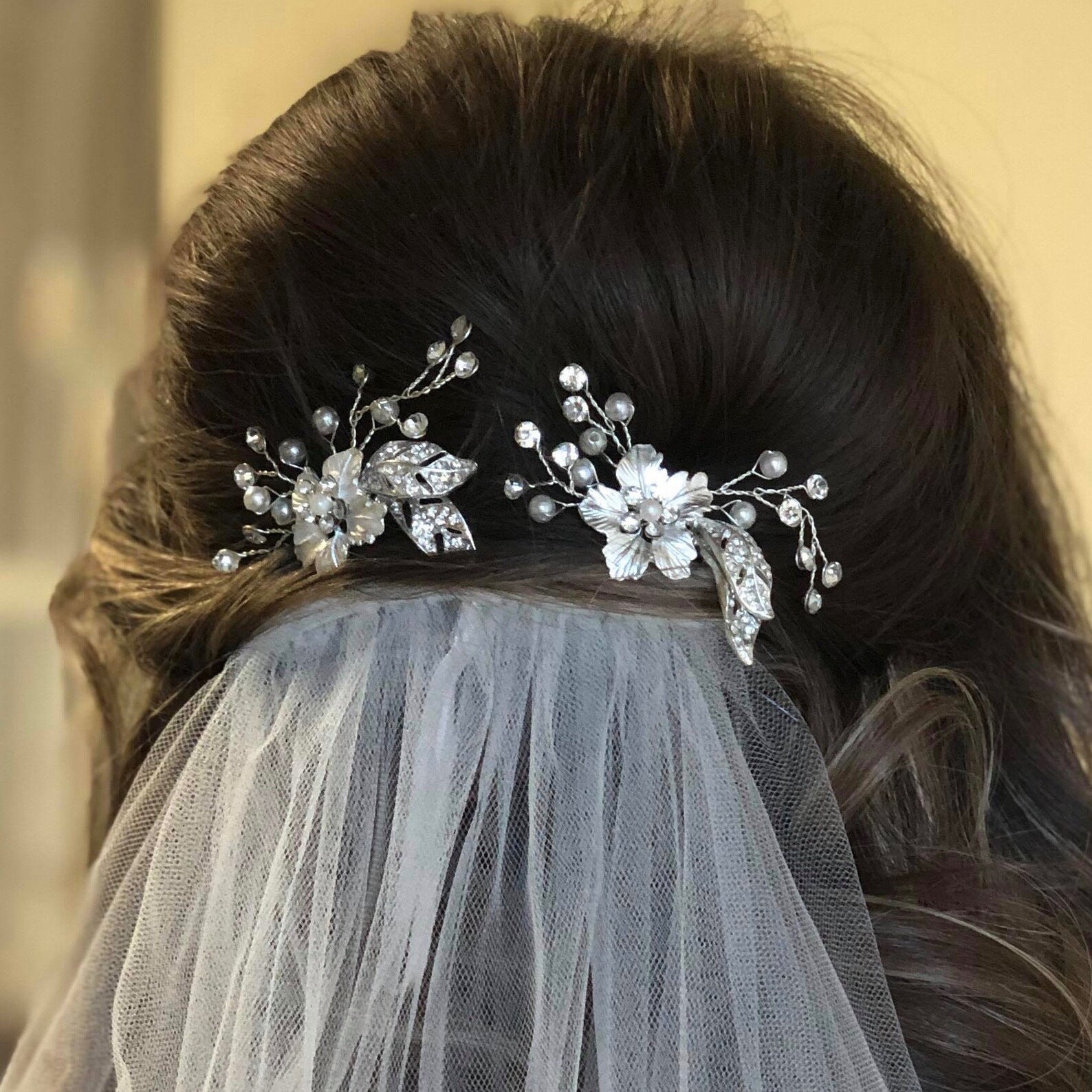 Silver Hair Pins Hair Pins Bridal Hair Pins Wedding Hair Etsy