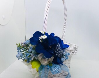 BROOKE - White Cane Flower Girl Basket