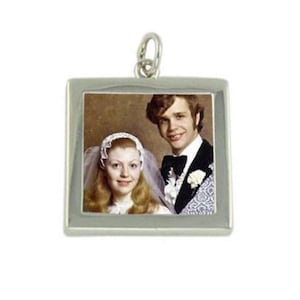 Double Sided Photo Charm, Bouquet Charm, Memory Charm, Bridal Charm, Keepsake Charm, Photo Bouquet Charm, Memorial Charm  ABBEY