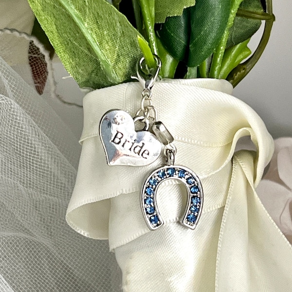Something Blue, Bridal Pin, Good Luck Charm, Keepsake, Bridal Gift, Bridal Bouquet Charm - HILARY