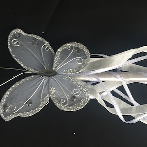 Ribbon Wand, Flower Girl Wand, Flower Wand, Princess Wand, Fairy Wand, Butterfly Wand - BELLE