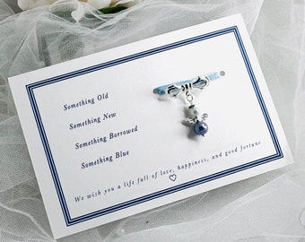 Something Blue, Bridal Pin, Good Luck Charm, Bridesmaid Keepsake, Bridal Gift, Bridal Bouquet Charm - NATASHA