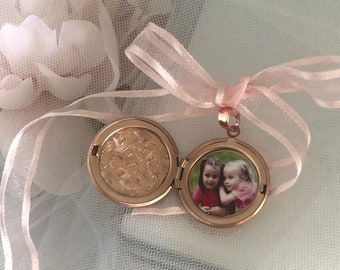 Photo Locket Bouquet Charm Bridal Memory Keepsake - NELLIE ROSE