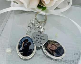 Silver Bouquet Photo Charm, Bouquet Charm, Memory Charm, Bridal Charm, Photo Bouquet Charm - CELESTE